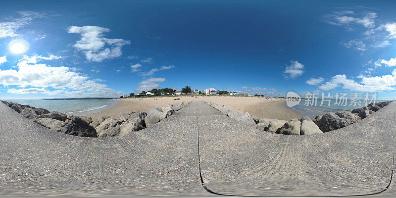多塞特普尔沙滩的360 VR